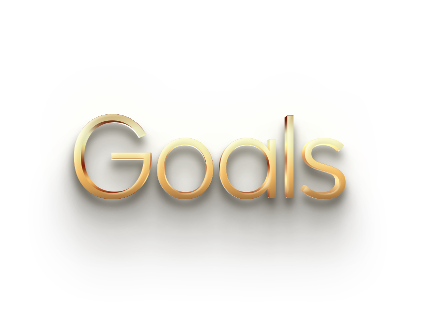 WORD GOALS gold 3D text effects art typography PNG images free